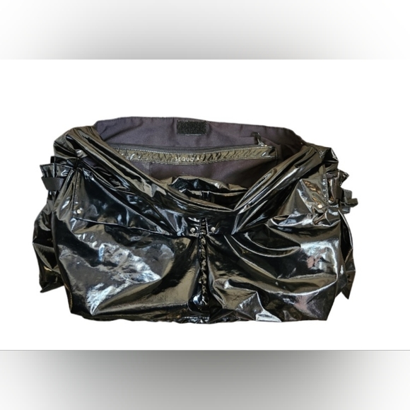 Sequoia Black Patent PVC Purse with lots of pockets - Picture 6 of 7